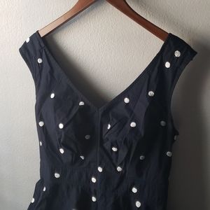 eshakti Polka Dot Dress - Navy